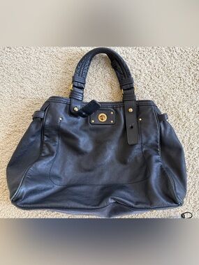 Marc By Marc Jacobs Black Leather Tote with Gold Hardware